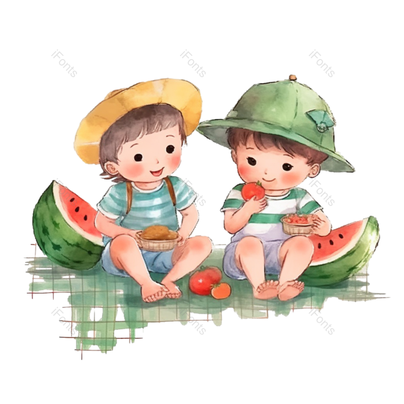 儿童节图片,西瓜元素,夏至PNG,元素免抠素材